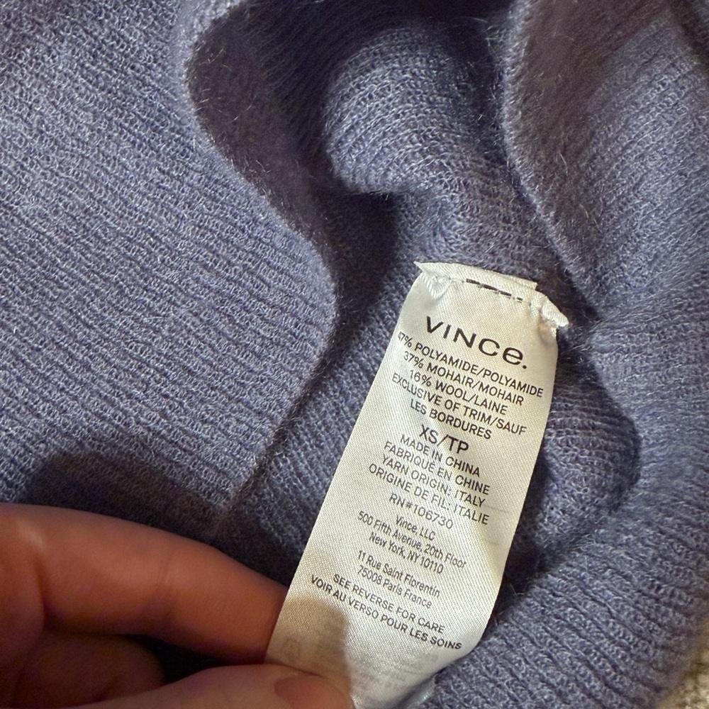 Vince Purple Collared Button Knit Pullover Sweate… - image 2